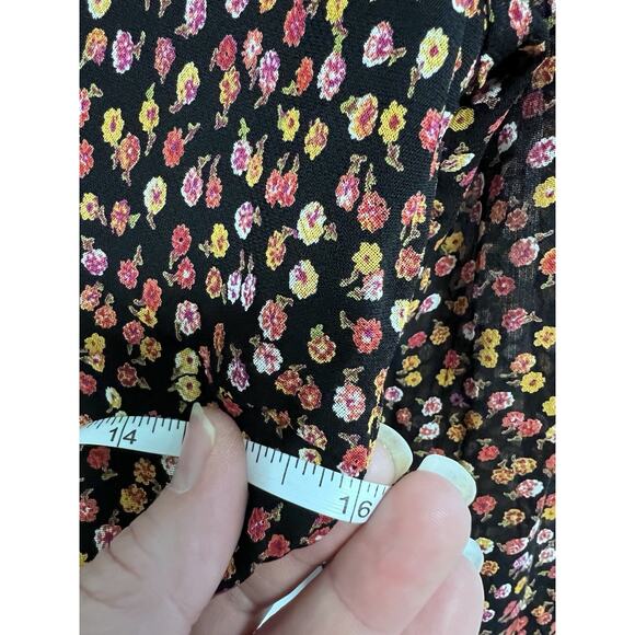 VTG Y2K Babydoll Dress Small 90s Grunge Romantic Sheer Bell Sleeve Renaissance - Picture 9 of 12